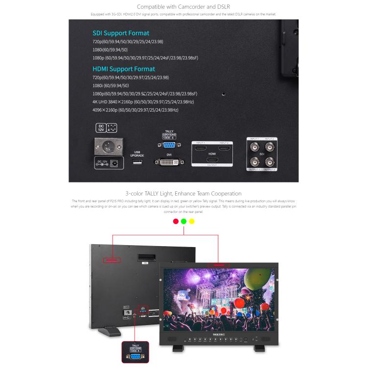 SEETEC P215 PRO Monitor Transmisión 21,5 Pulgadas 1000 Nits Profesional