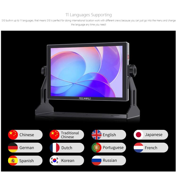 FEELWORLD S10 Monitor de Campo 10.1 Pulgadas Brillo 1200 Nit