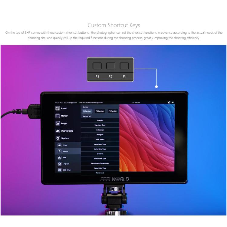 FEELWORLD SH7 Monitor De Cámara 7 Pulgadas 2200 Nit