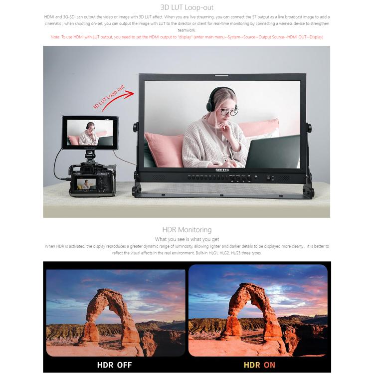 FEELWORLD S7 Monitor de Campo 7 Pulgadas Pantalla Tactil 1600 Nit HDMI2.0
