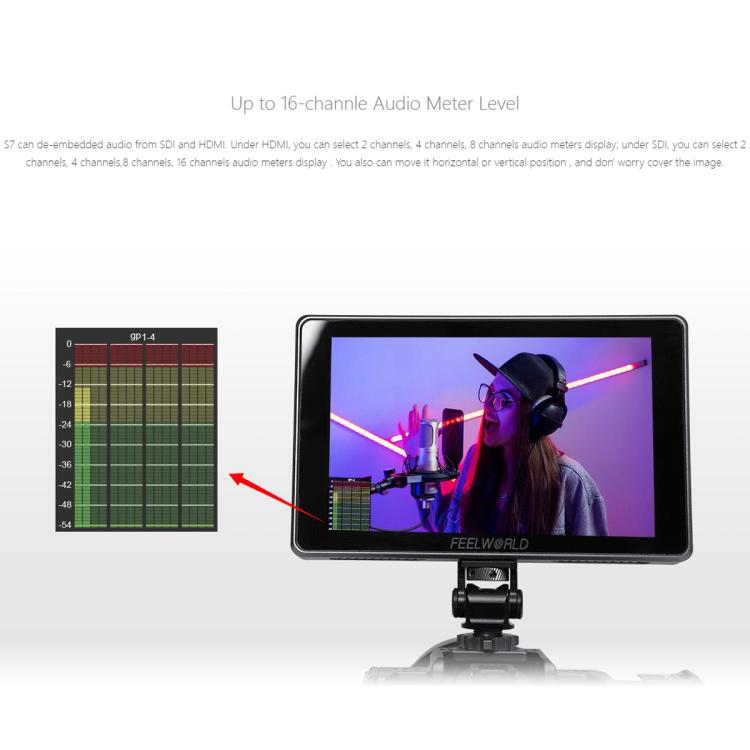 FEELWORLD S7 Monitor de Campo 7 Pulgadas Pantalla Tactil 1600 Nit HDMI2.0