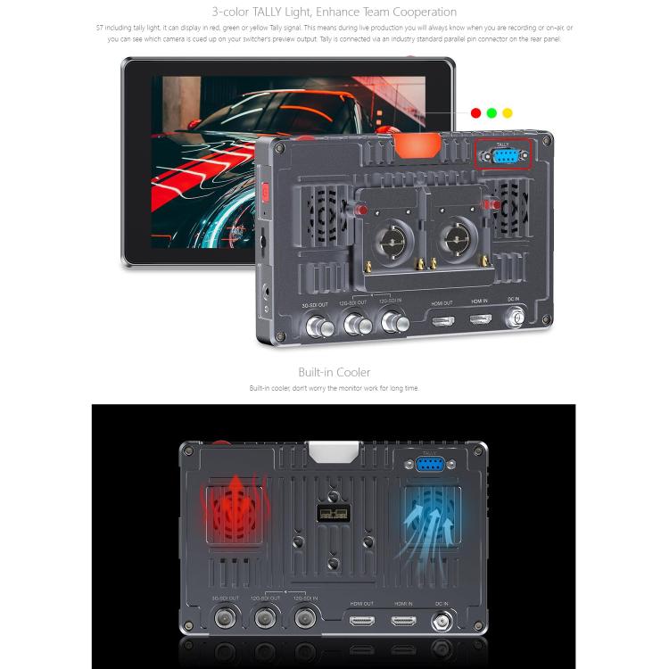FEELWORLD S7 Monitor de Campo 7 Pulgadas Pantalla Tactil 1600 Nit HDMI2.0