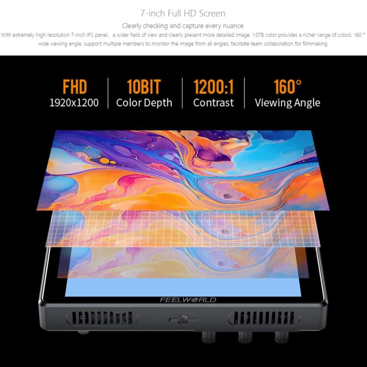 FEELWORLD S7 Monitor de Campo 7 Pulgadas Pantalla Tactil 1600 Nit HDMI2.0