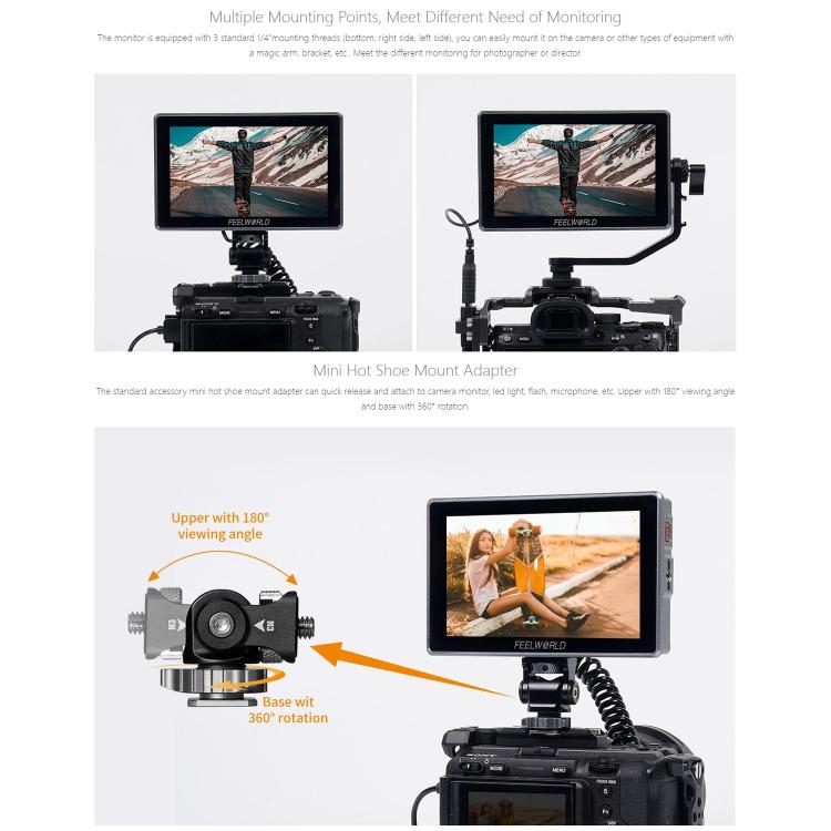 FEELWORLD H5 Monitor De Campo 1200 Nits Brillo Exterior Profesional