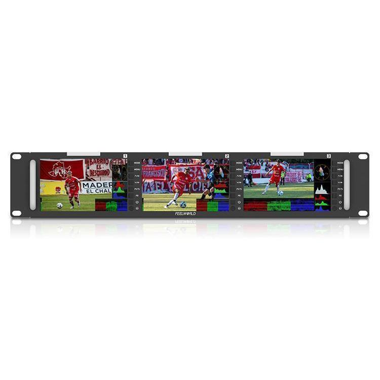 FEELWORLD T51 PLUS-H Monitor 5,5 Pulgadas Rack Triple 2RU HDMI SDI AV