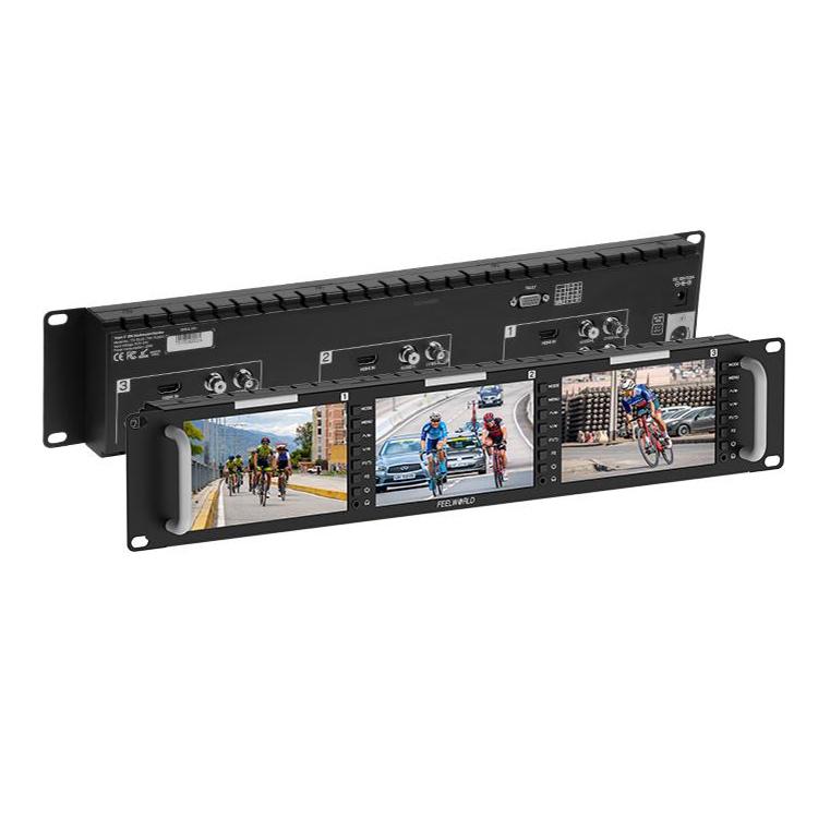 FEELWORLD T51 PLUS-H Monitor 5,5 Pulgadas Rack Triple 2RU HDMI SDI AV