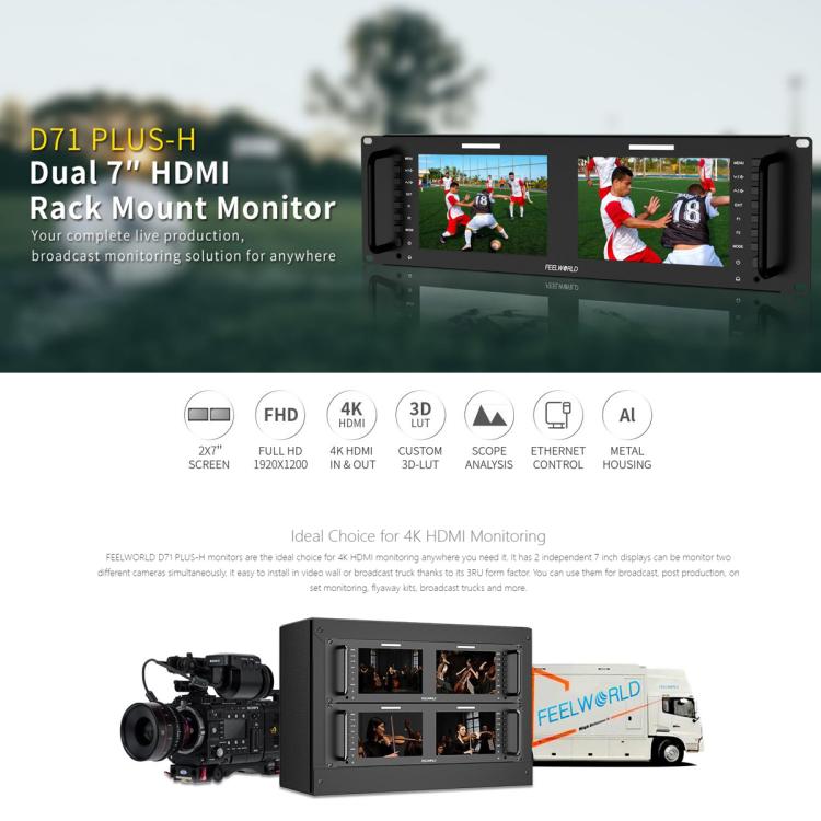 FEELWORLD D71 PLUS-H Monitor 7in IPS 1920x1200 Montaje Rack