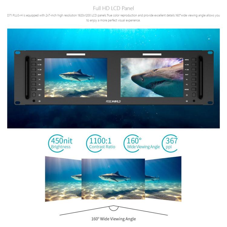 FEELWORLD D71 PLUS-H Monitor 7in IPS 1920x1200 Montaje Rack