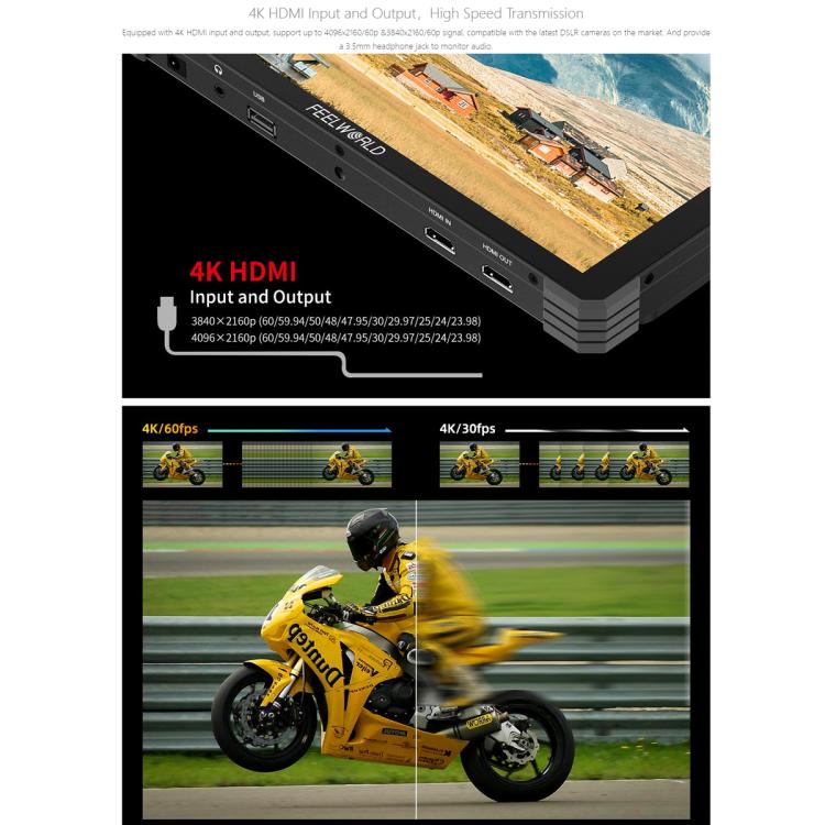 FEELWORLD T10 Monitor de Campo 10.1 Pulgadas Pantalla Tactil HDMI 4K