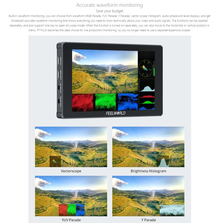 FEELWORLD F7 PLUS Monitor De Campo DSLR 7 Pulgadas Pantalla Tactil 4K