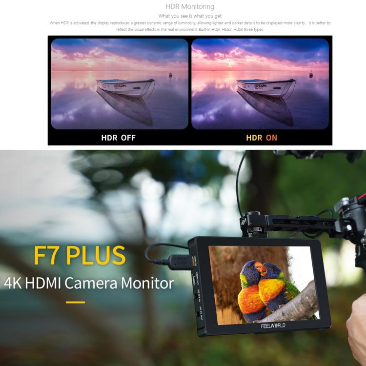 FEELWORLD F7 PLUS Monitor De Campo DSLR 7 Pulgadas Pantalla Tactil 4K