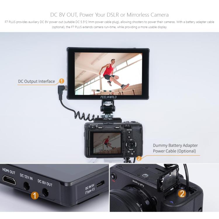FEELWORLD F7 PLUS Monitor De Campo DSLR 7 Pulgadas Pantalla Tactil 4K