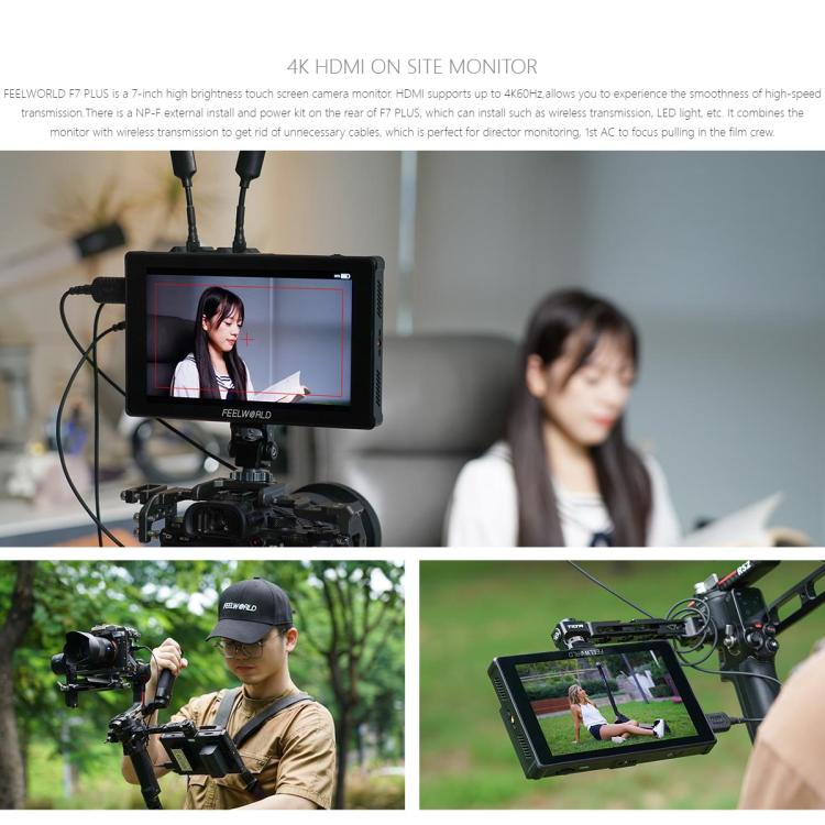 FEELWORLD F7 PLUS Monitor De Campo DSLR 7 Pulgadas Pantalla Tactil 4K