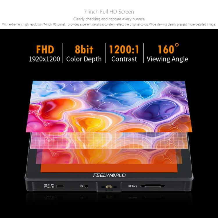 FEELWORLD F7 PLUS Monitor De Campo DSLR 7 Pulgadas Pantalla Tactil 4K