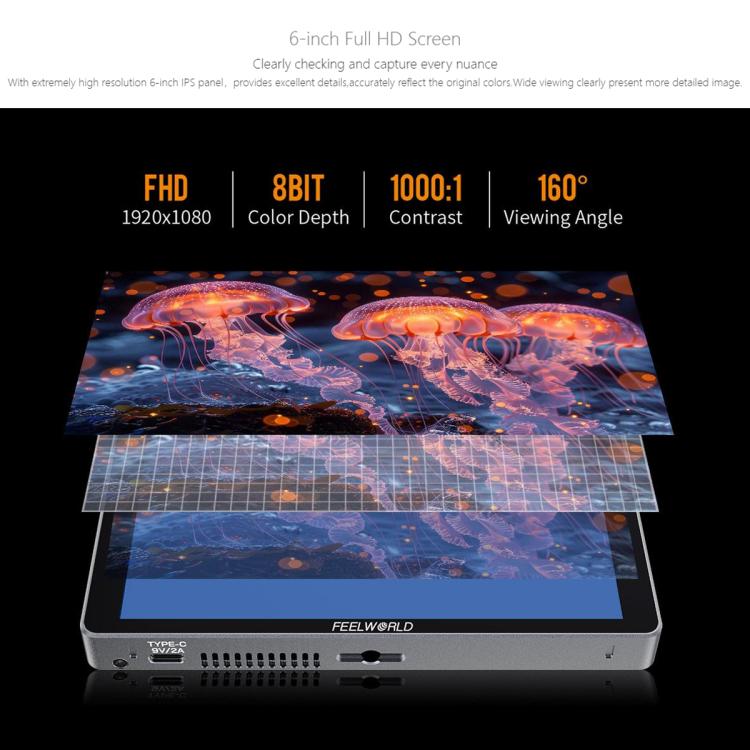 FEELWORLD P6XL Monitor De Campo Portátil 1200 Nit Brillo
