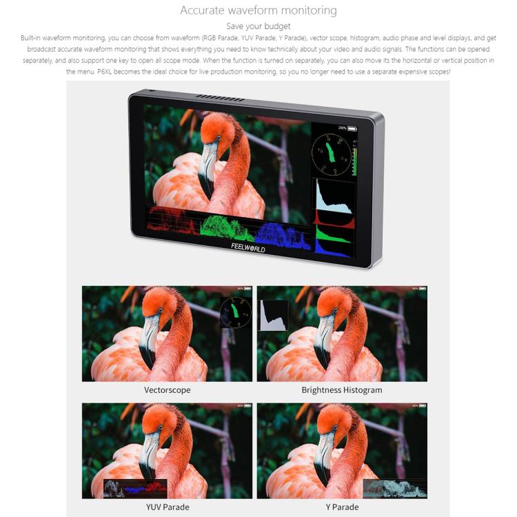 FEELWORLD P6XL Monitor De Campo Portátil 1200 Nit Brillo