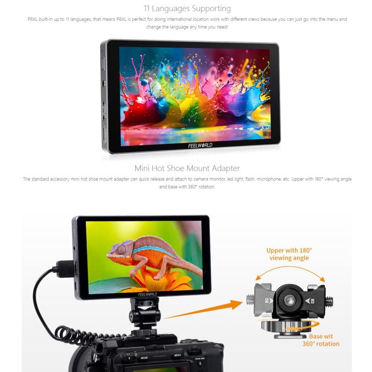 FEELWORLD P6XL Monitor De Campo Portátil 1200 Nit Brillo