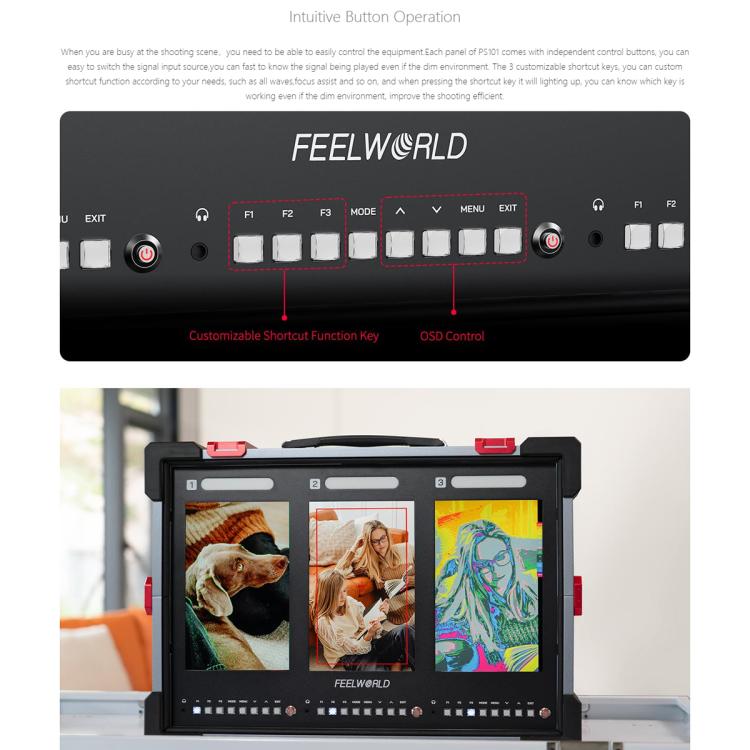 FEELWORLD PS101 Monitor Portátil 10.1 Pulgadas Brillo 1000 Nits