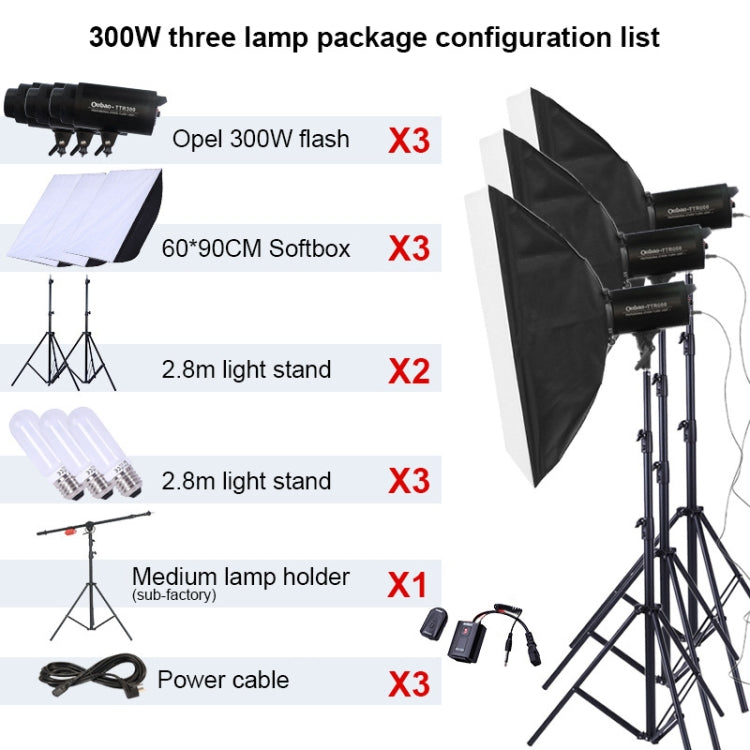 TRIOPO Oubao TTR300W Softbox Estudio 60x90cm Kit Completo