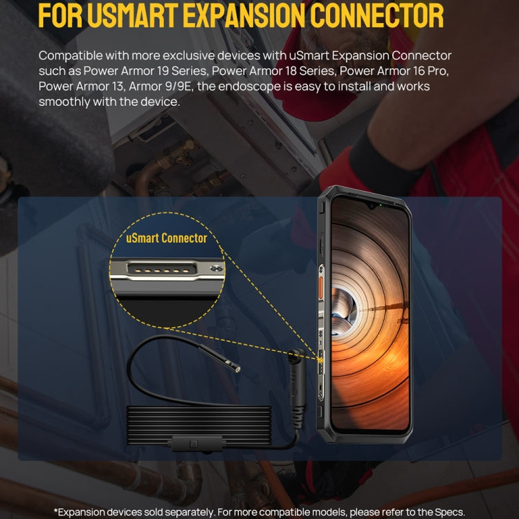 uSmart E2 Endoscopio Digital IP67 720P Impermeable para Ulefone Armor 9 / 9E / Power Armor 13 / 16 Pro / 18T / Armor Pad