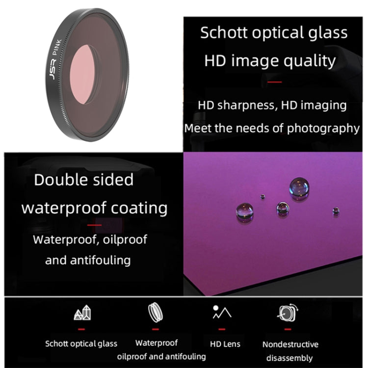 JSR Filtro Rosa para DJI Osmo Action 3 Alta Transmitancia