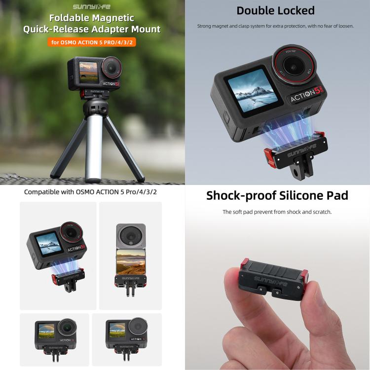 Sunnylife AD9381 Soporte Magnético Plegable DJI Osmo Action