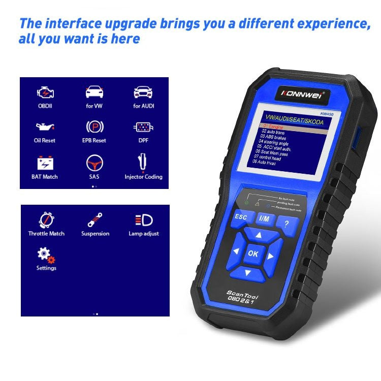 KONNWEI KW450 Probador De Batería Con TFT 2,8 Color Azul