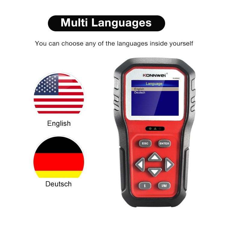 KONNWEI KW860 Probador De Batería Para Coche Pantalla 2,8