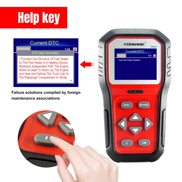 KONNWEI KW860 Probador De Batería Para Coche Pantalla 2,8