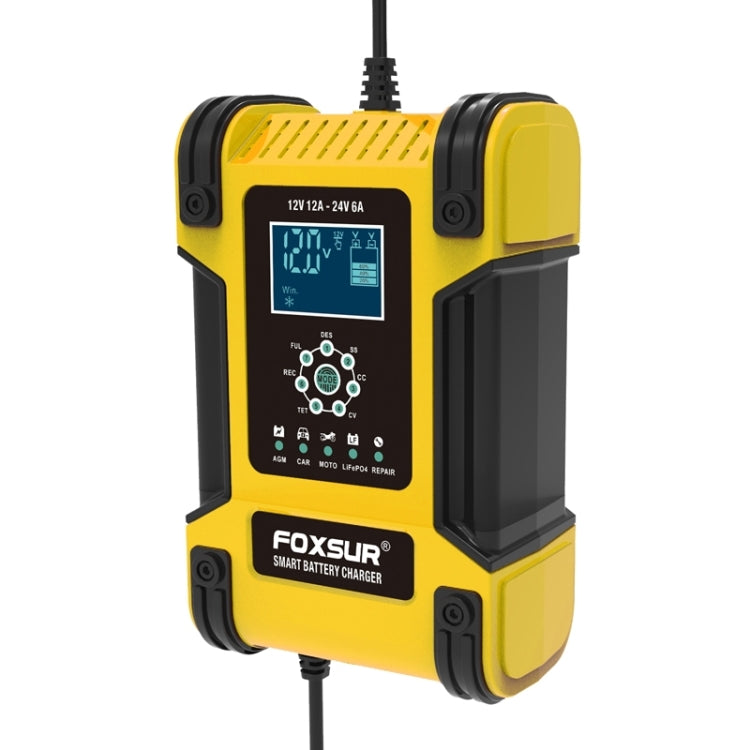 FOXSUR 12A 12V/24V Cargador AGM Automático Para Coche Y Moto