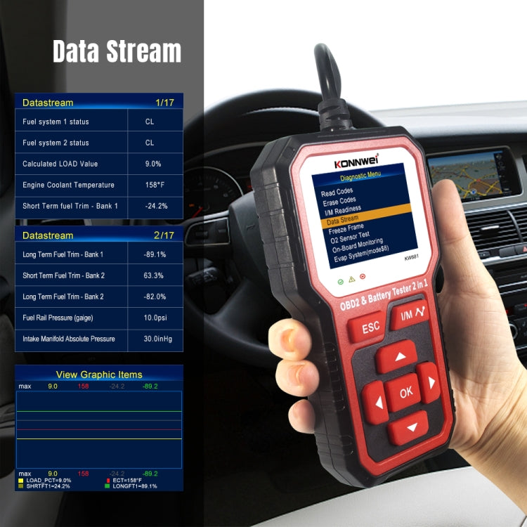 KONNWEI KW681 Diagnóstico OBD Con Pantalla TFT 2,4 Pulgadas