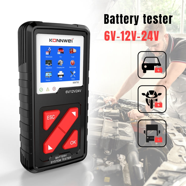 KONNWEI KW710 Probador de Batería Coche 3.2 Pulgadas