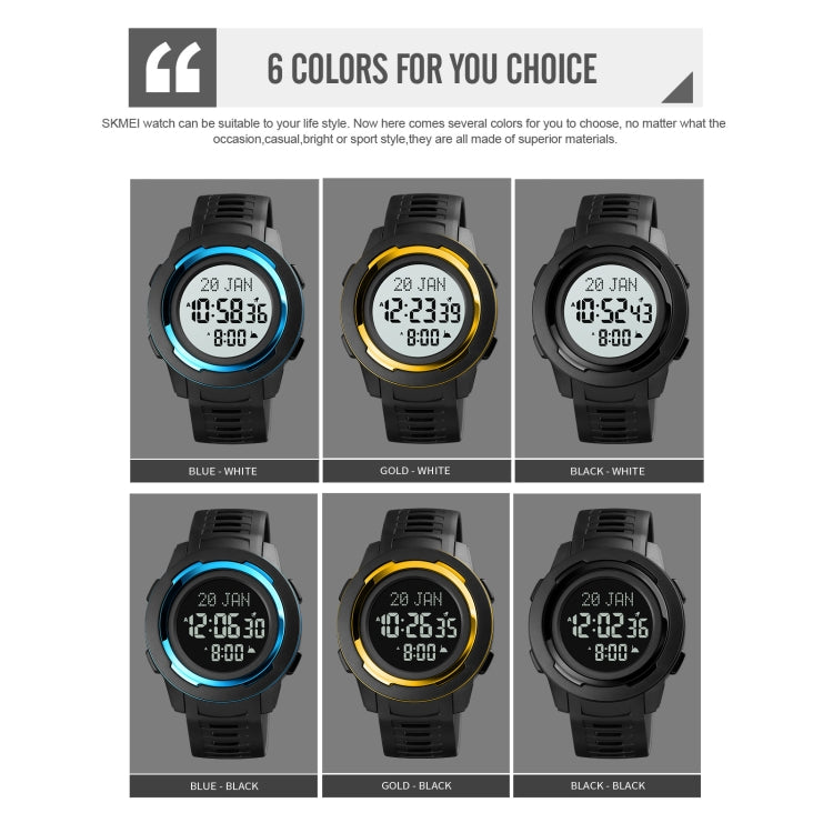 SKMEI 1729 Reloj Digital Led Multifunción Calendario Qibla Compacto