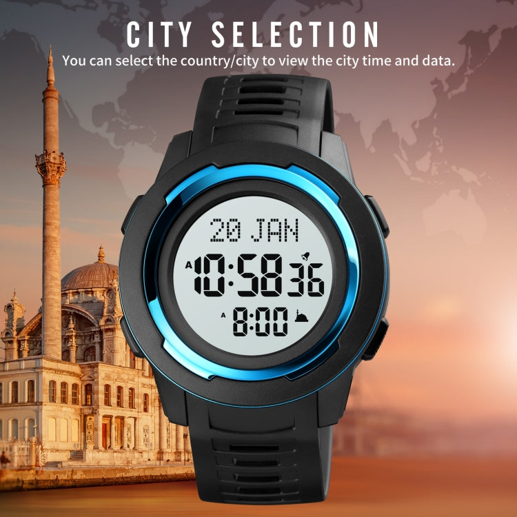 SKMEI 1729 Reloj Digital Led Multifunción Calendario Qibla Compacto