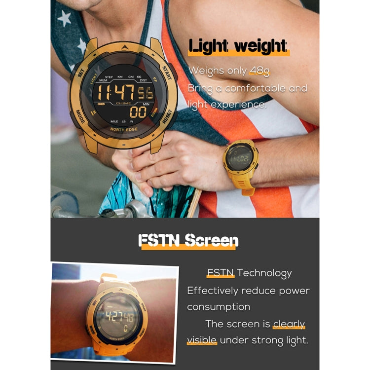 North Edge Mars Reloj Inteligente Pantalla FSTN Legible Sol