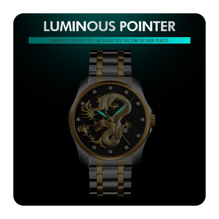 SKMEI 9193 Reloj Cuarzo Luminoso Calendario Dragón