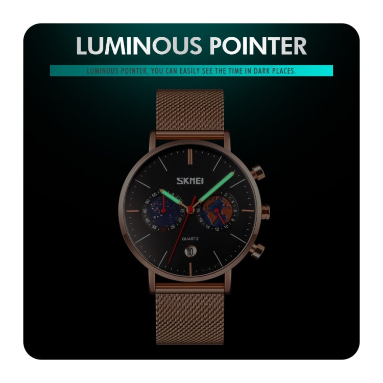 SKMEI 9231 Reloj Cuarzo Cronómetro Acero Inoxidable
