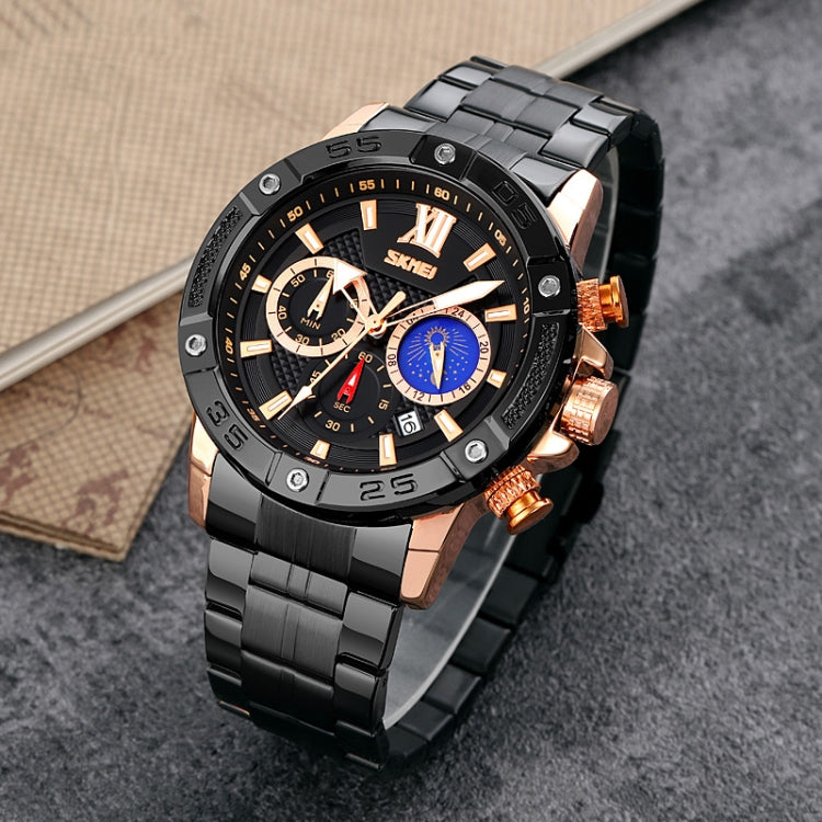 SKMEI 9235 Reloj Cronómetro Lunar Acero Inoxidable 30m