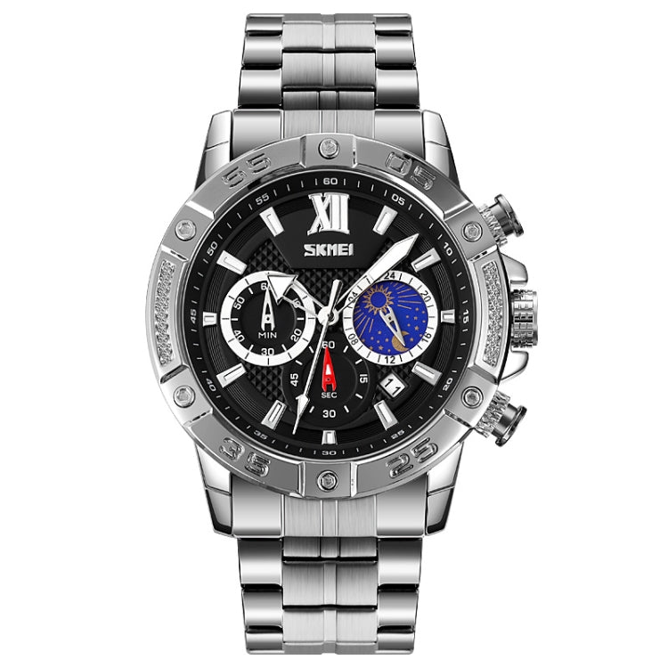 SKMEI 9235 Reloj Cronómetro Lunar Acero Inoxidable 30m