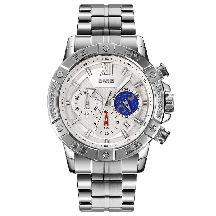 SKMEI 9235 Reloj Cronómetro Lunar Acero Inoxidable 30m