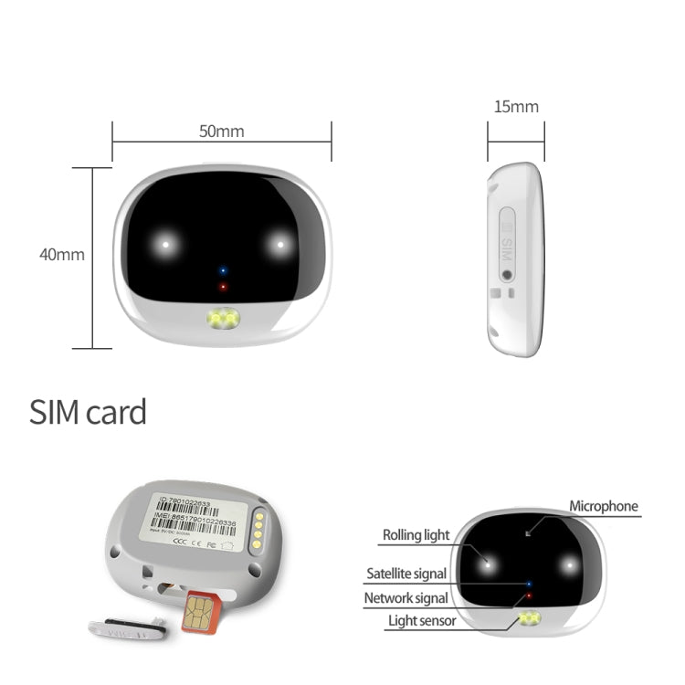 ReachFar RF-V47 Mini GPS Pet Tracker IP67 Clip Trasero