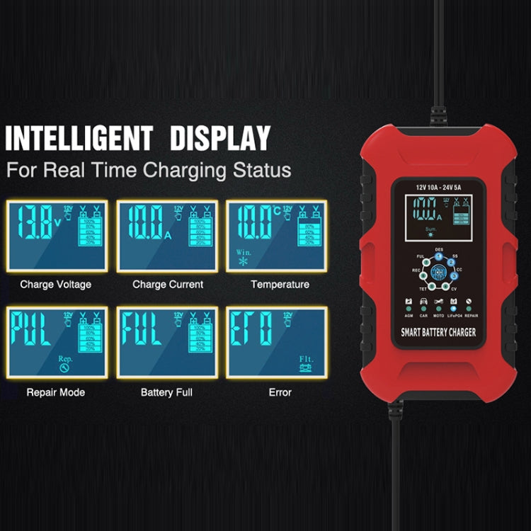 FOXSUR 10A 12V Cargador Batería Inteligente 7 Etapas