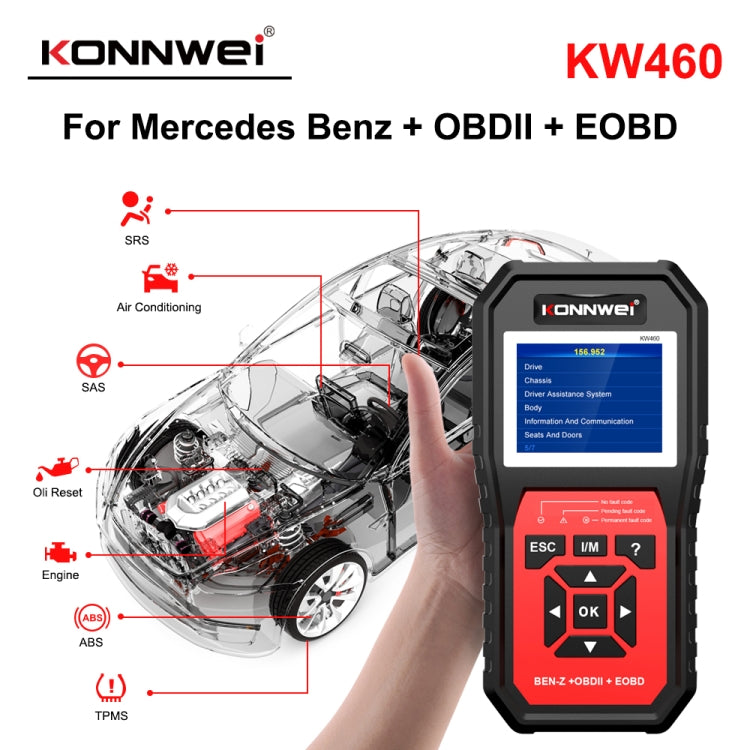 KONNWEI KW460 Diagnóstico Automotriz Lectura Códigos 12V