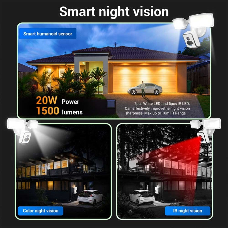 Escam QF612 Cámara IP WiFi 3MP Reflector Visión Nocturna Exterior