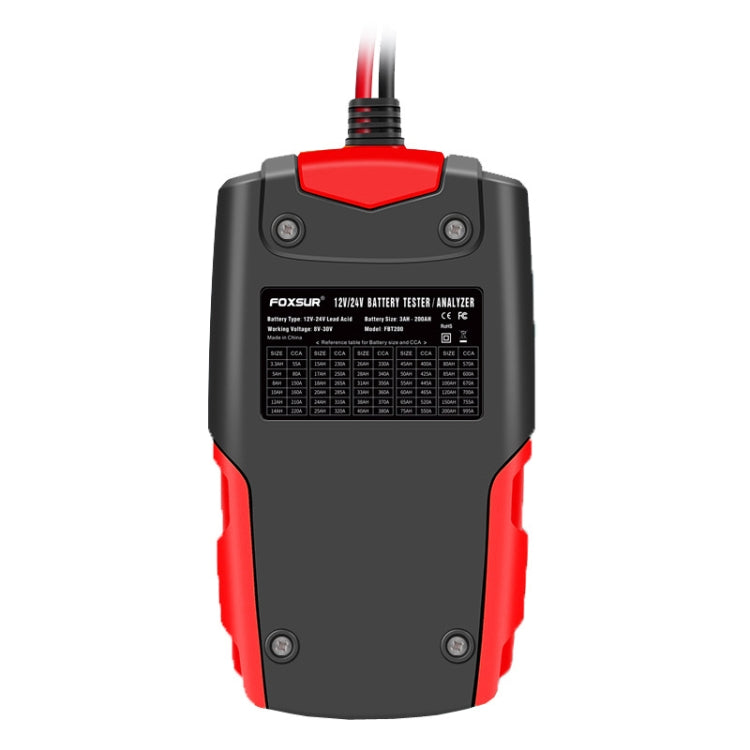 FOXSUR FBT200 Comprobador Batería De Coche LCD 2.7 Pulgadas