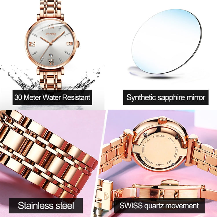JIN SHI DUN 6533 Reloj Cuarzo Mujer Impermeable Elegante
