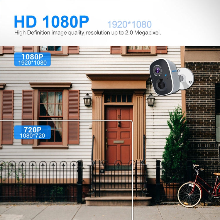 ESCAM G14 Cámara WiFi Vision Nocturna Full HD 1080P Reconocimiento AI