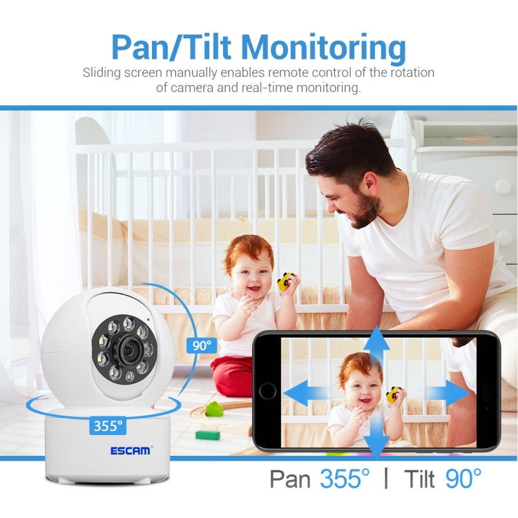 ESCAM QF005 Cámara Pan Tilt WiFi Visión Nocturna Interior