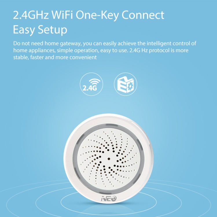 NEO NAS-AB02WT Alarma de Sirena USB WiFi Sensor Temperatura para Hogar