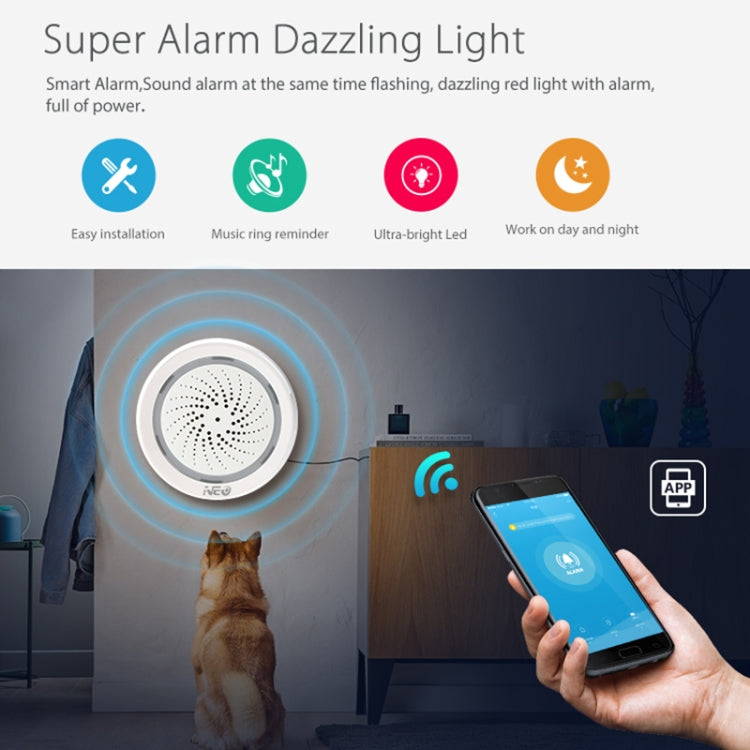 NEO NAS-AB02WT Alarma de Sirena USB WiFi Sensor Temperatura para Hogar